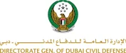 The Directorate General of Dubai Civil Defense logo, ensuring adherence to fire safety and emergency protocols.
